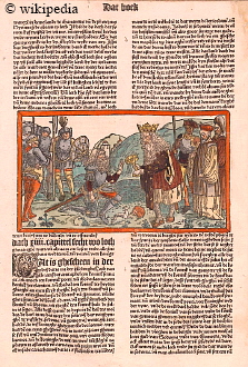 Luebecker Bibel von 1494 -  Genesis 13 mit Holzschnitt   -   Fr eine grere Darstellung klicken Sie bitte auf das Bild.