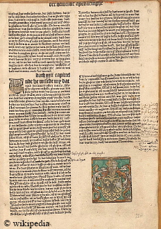 Luebecker Bibel von 1494 -  Letzte Seite, mit Druckvermerk    -   Fr eine grere Darstellung klicken Sie bitte auf das Bild.